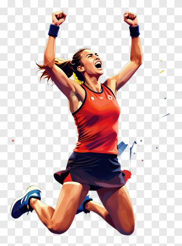 Tennis Player Celebrating Victory PNG