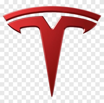 Tesla Logo In Red 3D Style PNG