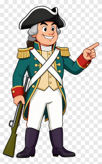 Cartoon Soldier Pointing Forward PNG