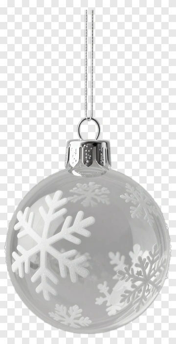 Clear Christmas Ornament With Snowflakes PNG