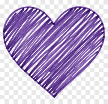 Purple Hand Drawn Heart PNG