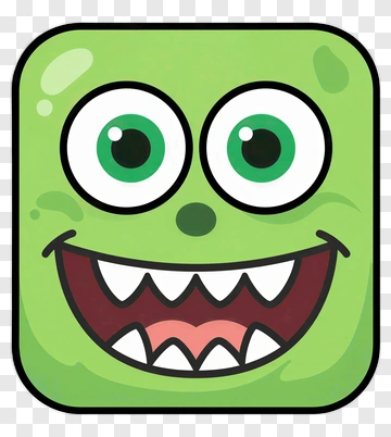 Green Monster With Big Eyes PNG