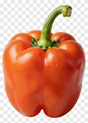 Red Bell Pepper With Green Stem PNG