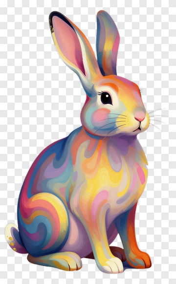 Colorful Cartoon Rabbit PNG