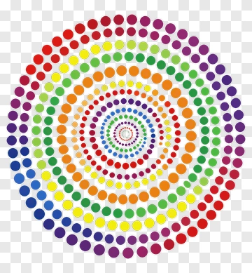 Rainbow Spiral Of Dots PNG