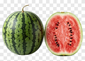 Whole And Halved Watermelon PNG