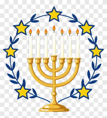 Golden Menorah With Stars And Candles PNG