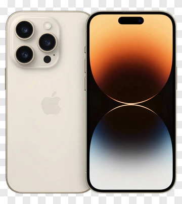 IPhone With Beige Back And Gradient Screen PNG