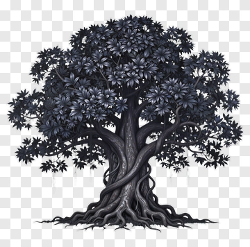 Giant Tree With Intricate Roots And Leaves PNG
