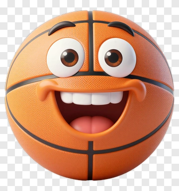 Smiling Basketball Cartoon PNG