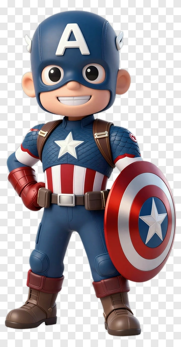 Captain America In Cartoon Style PNG