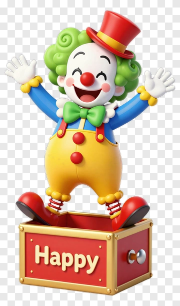 Happy Clown In Box PNG
