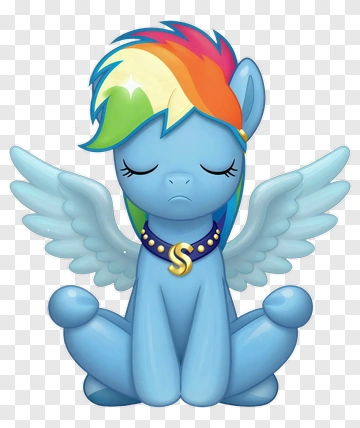 Rainbow Mane Pony In Meditation PNG