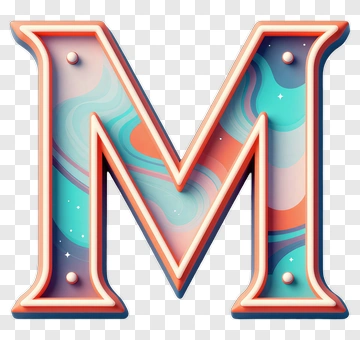 Letter M With Gradient Design PNG