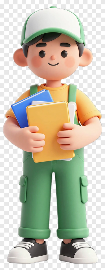 Happy Student Holding Books PNG