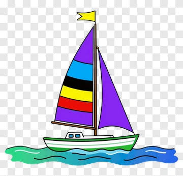 Colorful Sailboat On The Water PNG