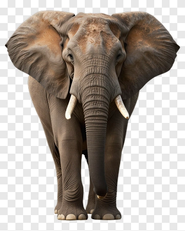 Elephant With Large Ears And Tusks PNG