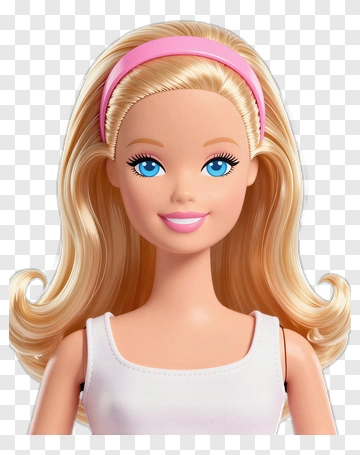 Barbie Doll With Pink Headband PNG