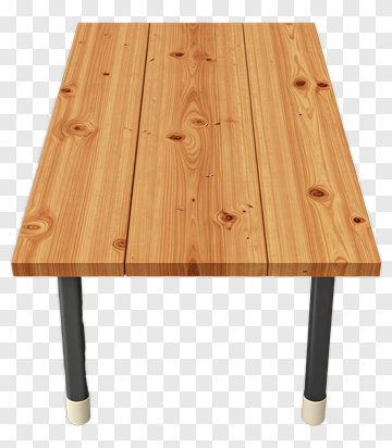 Modern Wooden Dining Table With Metal Legs PNG