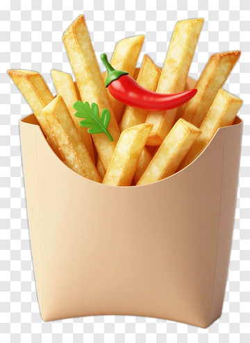 French Fries With Chili Pepper PNG
