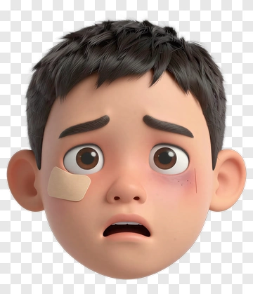 Surprised Boy With Bandage PNG