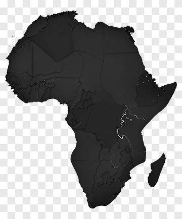 Africa Map In Black PNG
