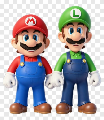 Mario And Luigi Standing Together PNG