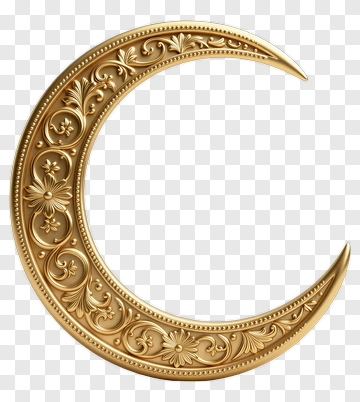 Golden Crescent Ornament PNG
