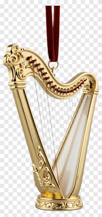 Golden Harp Ornament PNG
