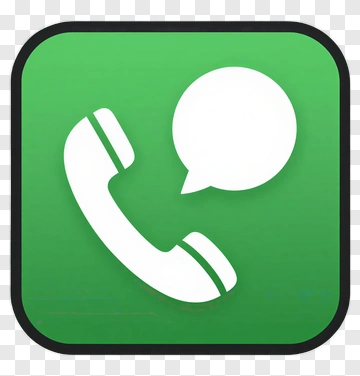 Green Phone Icon With Speech Bubble PNG