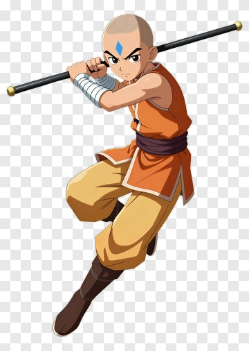 Anime Monk With Staff PNG