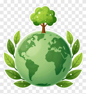 Earth With Tree And Leaf PNG