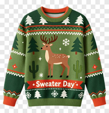 Festive Deer Sweater PNG