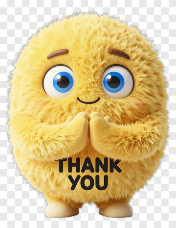 Fluffy Yellow Emoji Thank You PNG