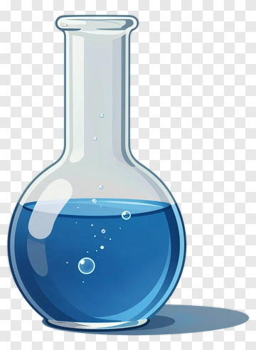 Blue Liquid In Glass Flask PNG