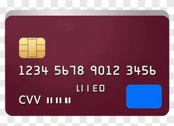 Maroon Credit Card With Gold Chip PNG