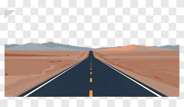 Desert Road Leading To Mountains PNG