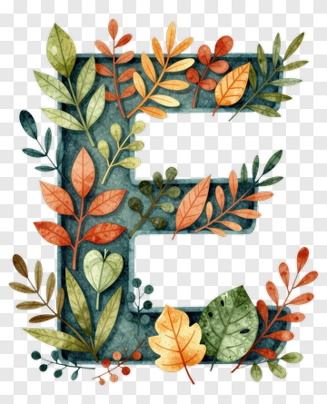 Autumn Leaf Letter E PNG