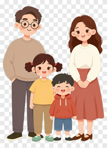 Happy Family Portrait PNG