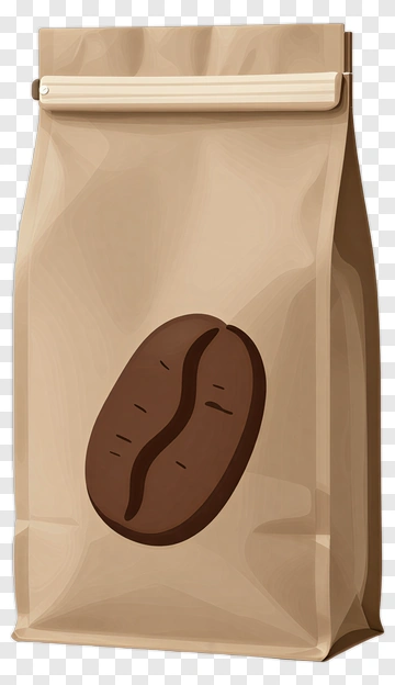 Coffee Bag With Bean Design PNG