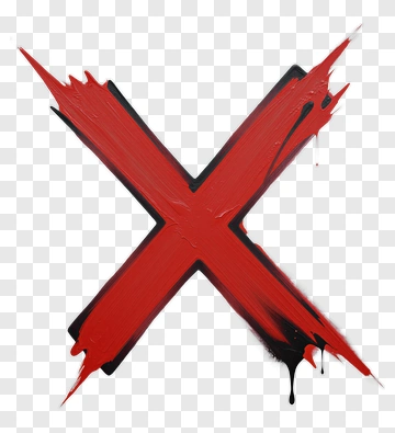 Red X Spray Paint Art PNG