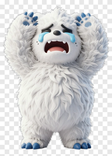 Crybaby White Fluffy Creature PNG