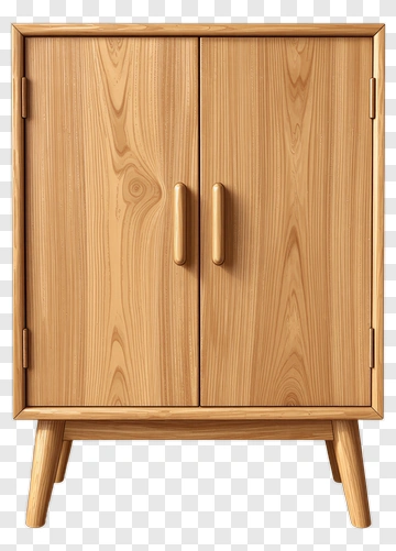 Minimalist Wooden Cabinet PNG