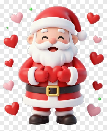 Santa Claus Holding A Heart PNG