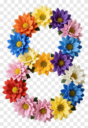 Colorful Flower Letter PNG