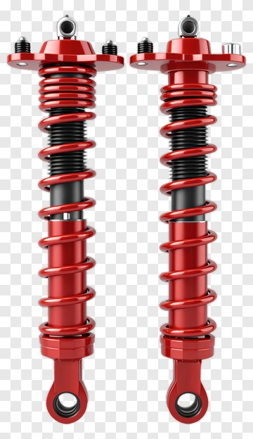 Red And Black Shock Absorbers PNG