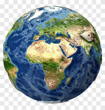 Realistic 3D Earth Globe PNG
