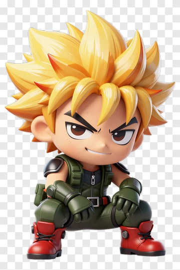 Chibi Character With Spiky Hair PNG