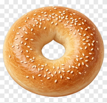 Golden Bagel With Sesame Seeds PNG