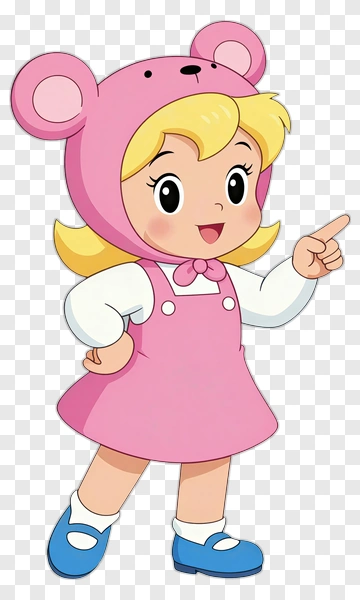 Happy Child Wearing Bear Hat PNG